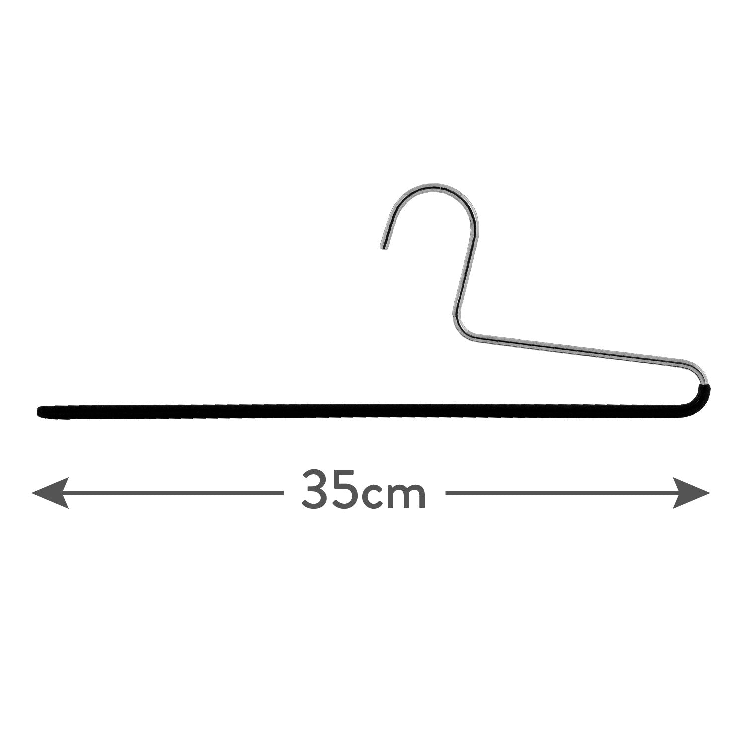 Hosenbügel, 10er, Breite 35 cm, Kleiderbügel, Hosen Kleiderbügel, Rutschhemmender Hosenbügel, MAWA KH C - Schwarz, 3