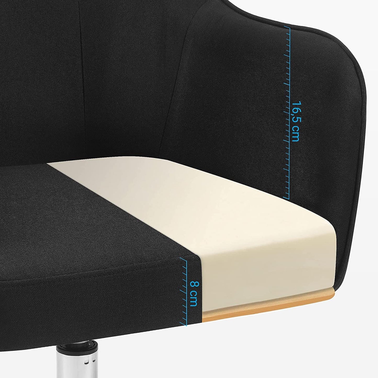büro stuhl, ergonomischer schreibtischstuh, lSitzhöhe - 8 cm, Armlehnenhöhe - 16,5 cm, SONGMICS