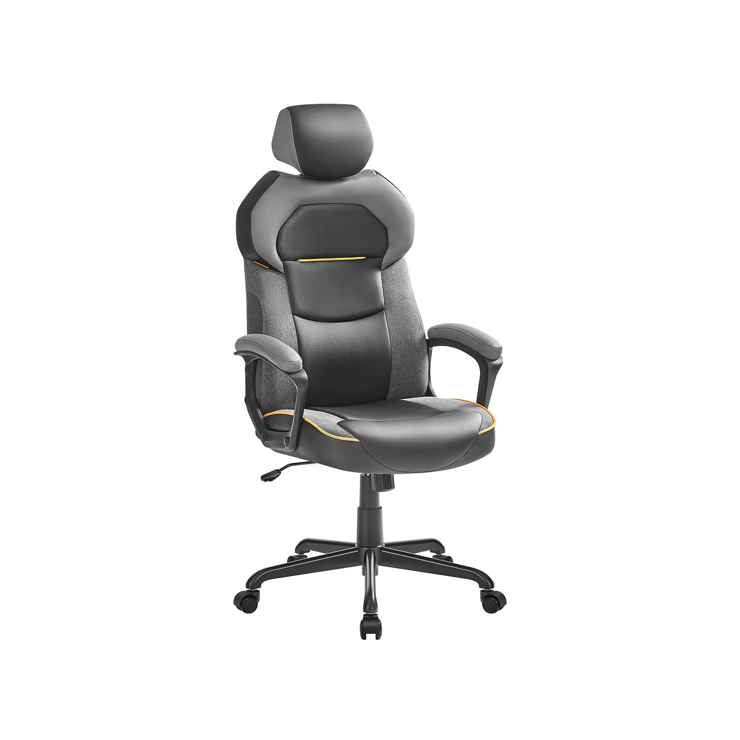 Gaming Stuhl, Ergonomischer Bürostuhl, Schreibtischstuhl, Gaming Sessel verstellbare Kopfstütze, bis 150kg, schwarz, SONGMICS, 8