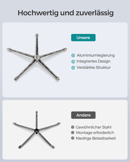 Schreibtischstuhl, Bürostuhl, Ergonomischer Stuhl, Chefsessel, neigbare Rückenlehne, Verstellbarer Sitz, Grau, Songmics, 1