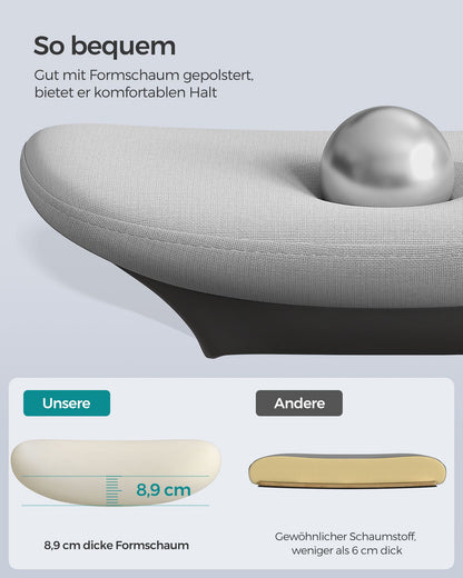 Schreibtischstuhl, Bürostuhl, Ergonomischer Stuhl, Chefsessel, neigbare Rückenlehne, Verstellbarer Sitz, Grau, Songmics, 1