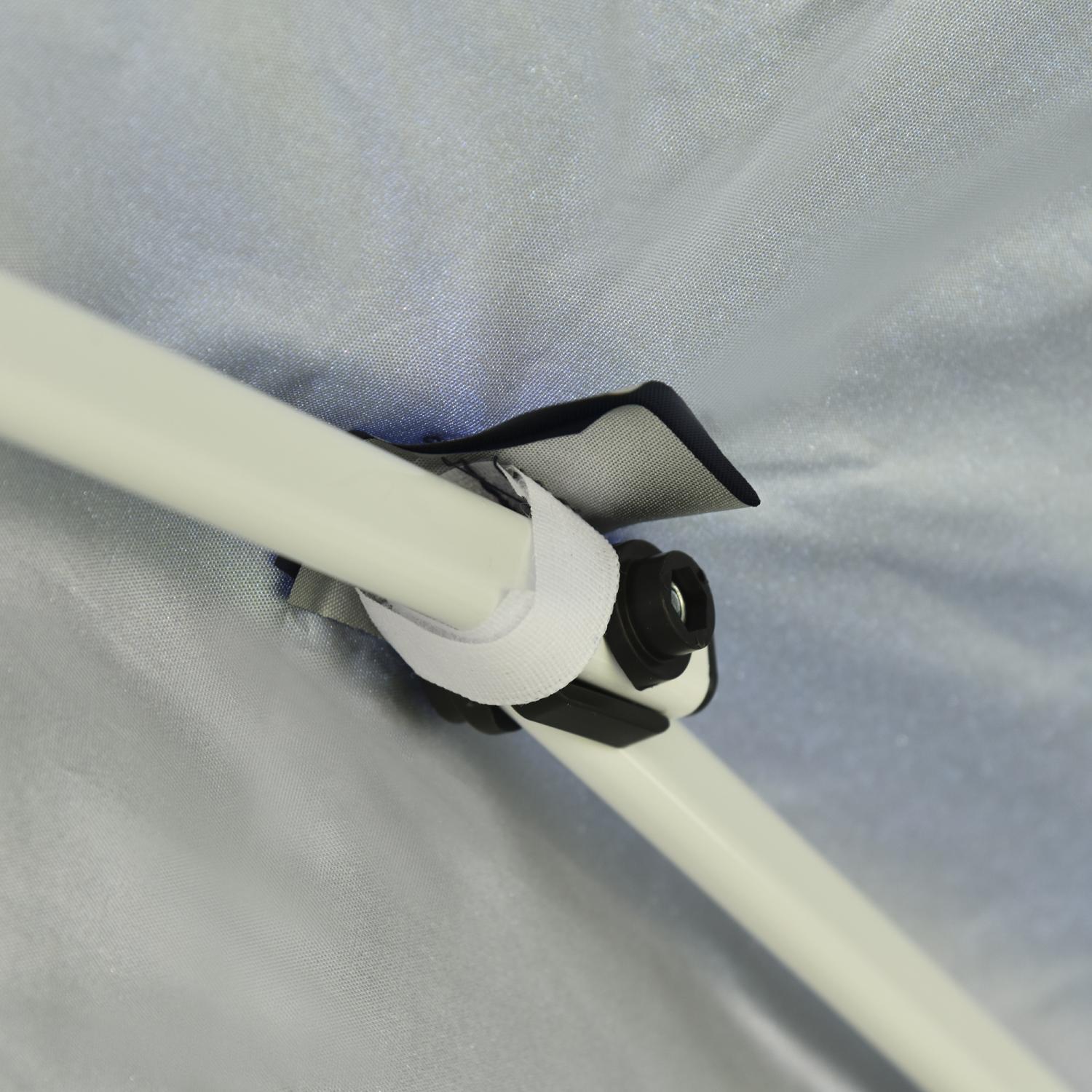 Pavillon 2x2m, Stabile Zelte, Faltpavillon 4 Seitenwände, mit Fenster Tür, mit Reißverschluss Festzelt Metall, Outsunny, 6