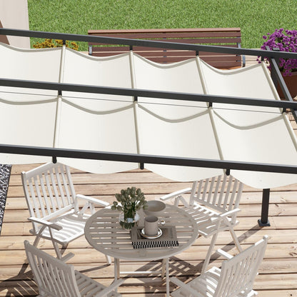 Outsunny Pavillon Pergola metall 3x3 m Pergola Terrasse Terassenüberdachung Terrassendach Wandmontage Creme