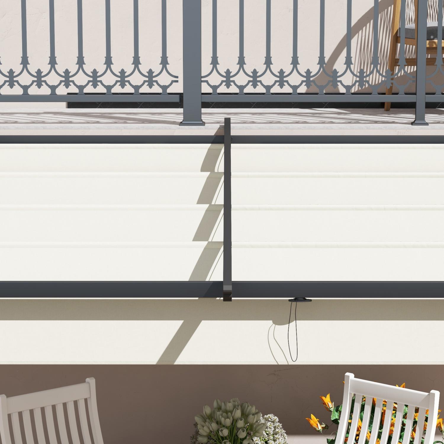 Pergola metall, 3 x 3 m, Pergola Terrasse, Terassenüberdachung, Terrassendach Wandmontage, Creme, Outsunny, 6