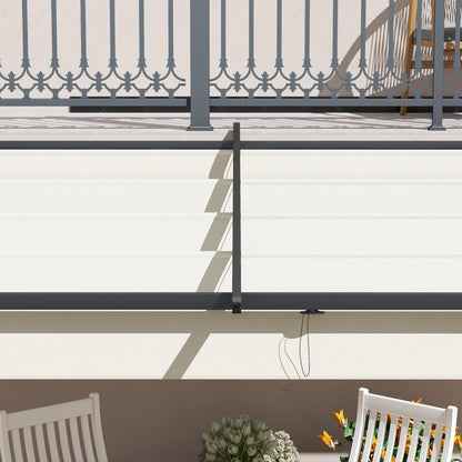 Pergola metall, 3 x 3 m, Pergola Terrasse, Terassenüberdachung, Terrassendach Wandmontage, Creme, Outsunny, 6