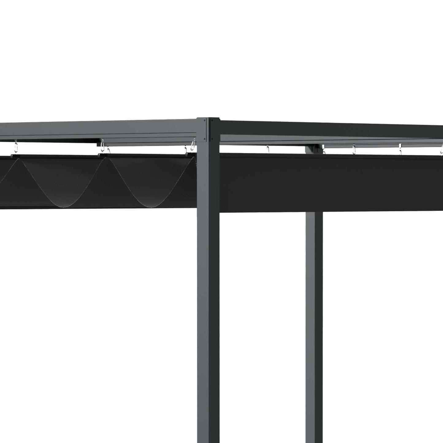 Outsunny Pergola Pavillon Pergola metall Pergola Freistehend Pergola Terrasse Terrassenüberdachung mit Schiebedach Schwarz Grau