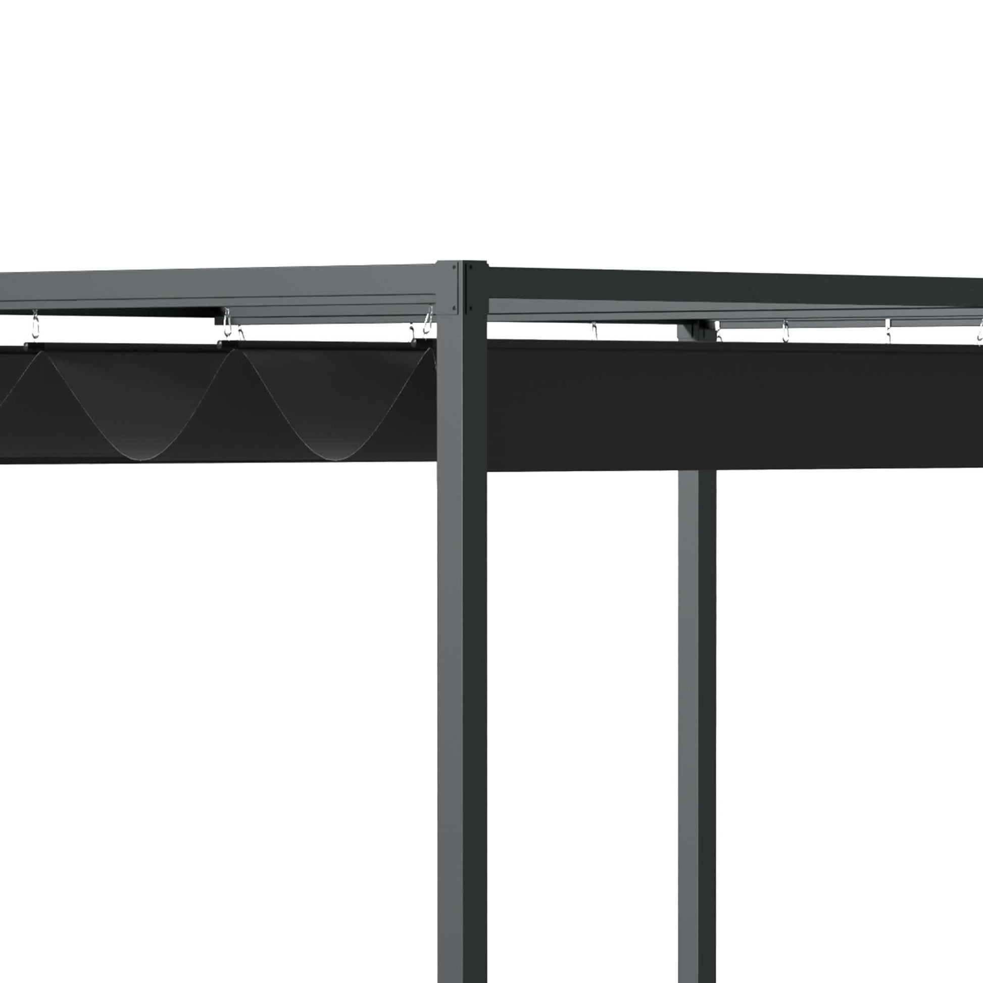 Outsunny Pergola Pavillon Pergola metall Pergola Freistehend Pergola Terrasse Terrassenüberdachung mit Schiebedach Schwarz Grau