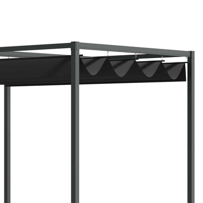 Pavillon, Pergola metall, Pergola Freistehend, Pergola Terrasse, Terrassenüberdachung mit Schiebedach, Schwarz+Grau, Outsunny, 6
