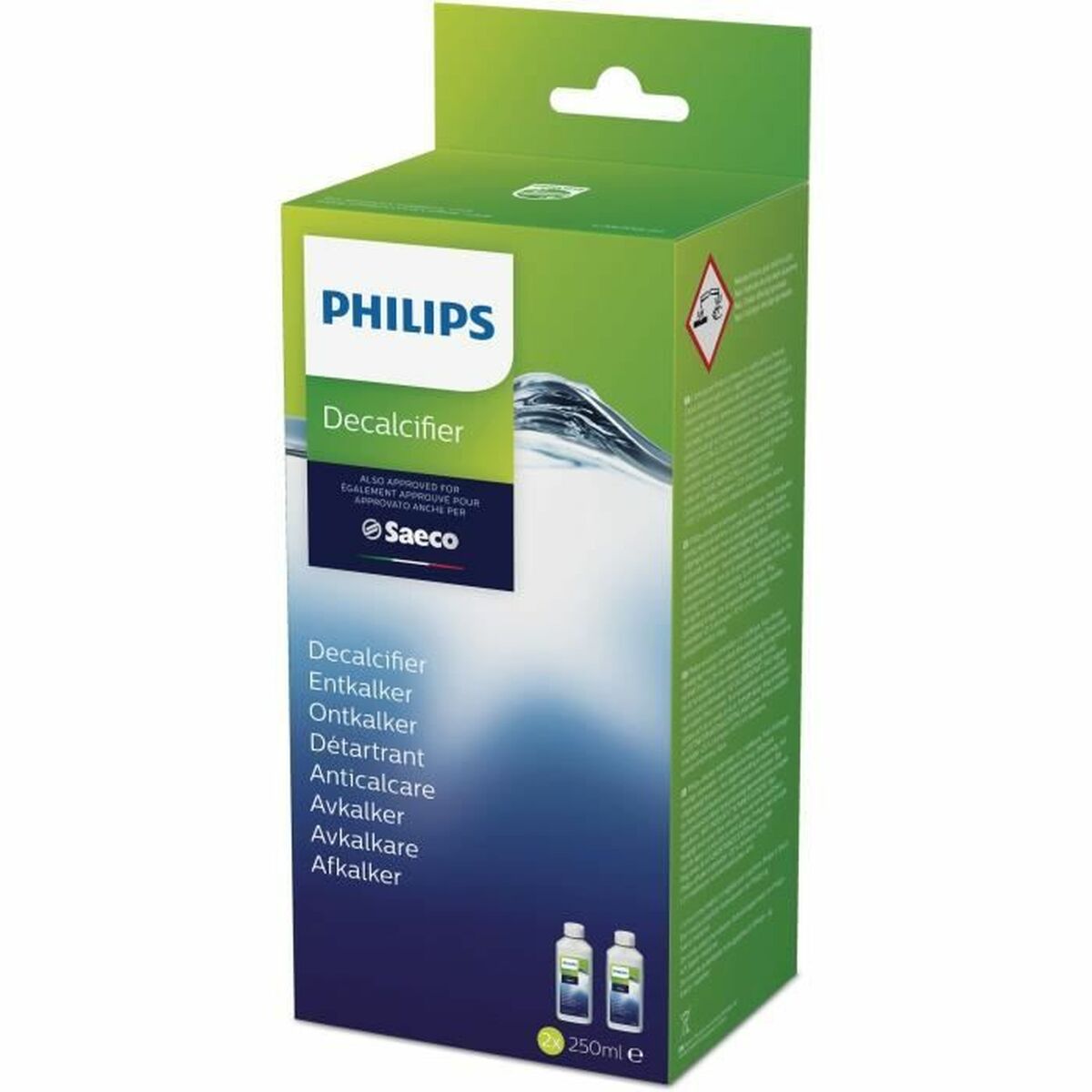 PHILIPS Saeco CA6700/22 Entkalker 2x250ml, Entkalker, Entkalker Kaffeemaschine, für Espressomaschinen, Flüssig, Flasche, 1