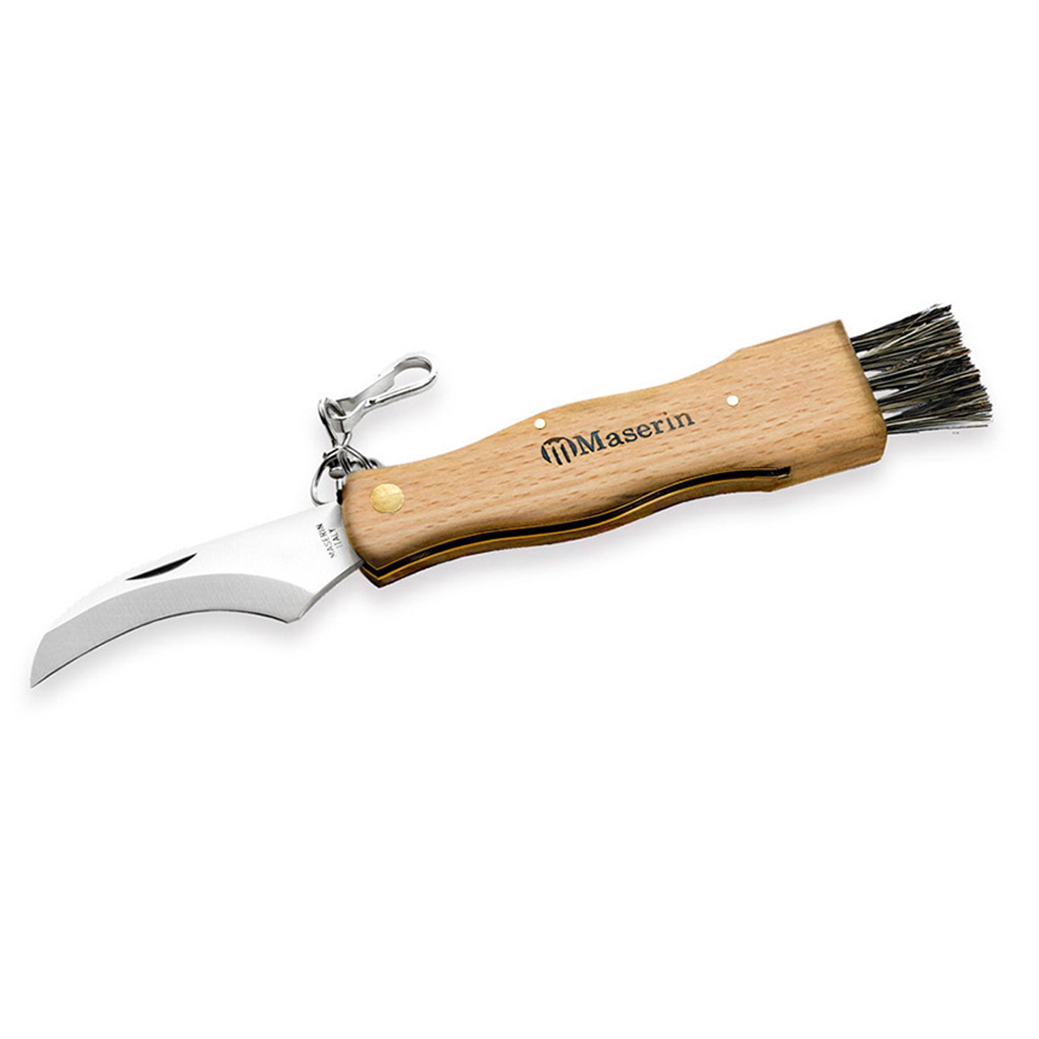Pilzmesser, Klappbares Pilzmesser, mit Buchenholzgriff, Klappmesser, Maserin, 1