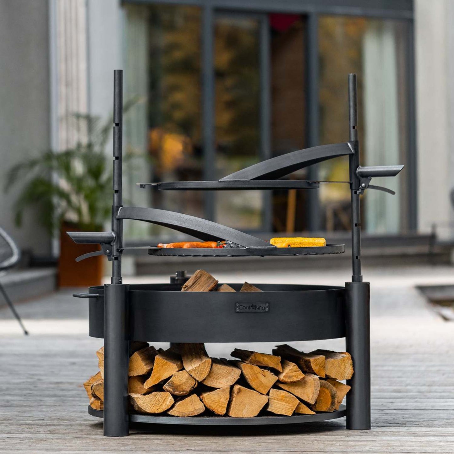 Rost aus natürlichem Stahl mit einem Griff für Feuerschale MONTANA X | Dia. 60 cm, Cook King