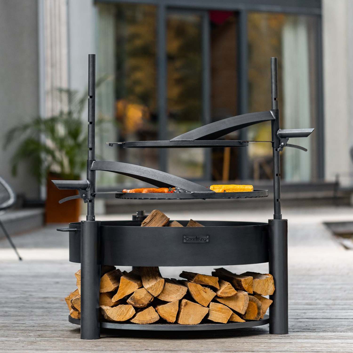 Rost aus natürlichem Stahl mit einem Griff für Feuerschale MONTANA X | Dia. 60 cm, Cook King