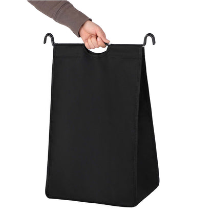 Songmics - Wäschekorb, Wäschesammler mit 3 abnehmbaren Stofftaschen, Wäschebehälter auf Rollen, Wäschesortierer, stabil, 3 x 44 Liter, Schwarz
