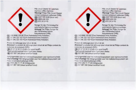 PHILIPS Saeco Reiniger für Milchkreislauf CA6705/10, 6x2g, Entkalker Kaffeemaschine,  für Philips, Saeco und andere Kaffeevollautomaten, 2