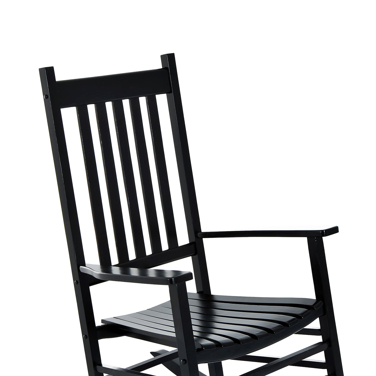 Schaukelstuhl, Schaukelstuhl Holz, Schwingsessel Armlehne Relaxstuhl Gartenstuhl, 69x86x115cm, Schwarz, Outsunny, 6