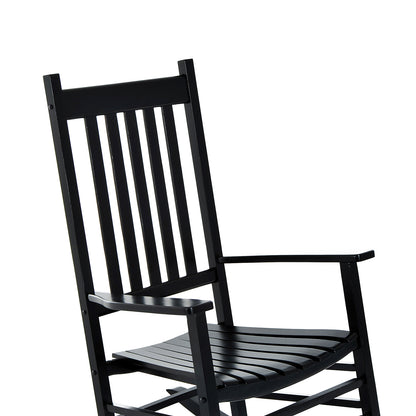 Schaukelstuhl, Schaukelstuhl Holz, Schwingsessel Armlehne Relaxstuhl Gartenstuhl, 69x86x115cm, Schwarz, Outsunny, 6