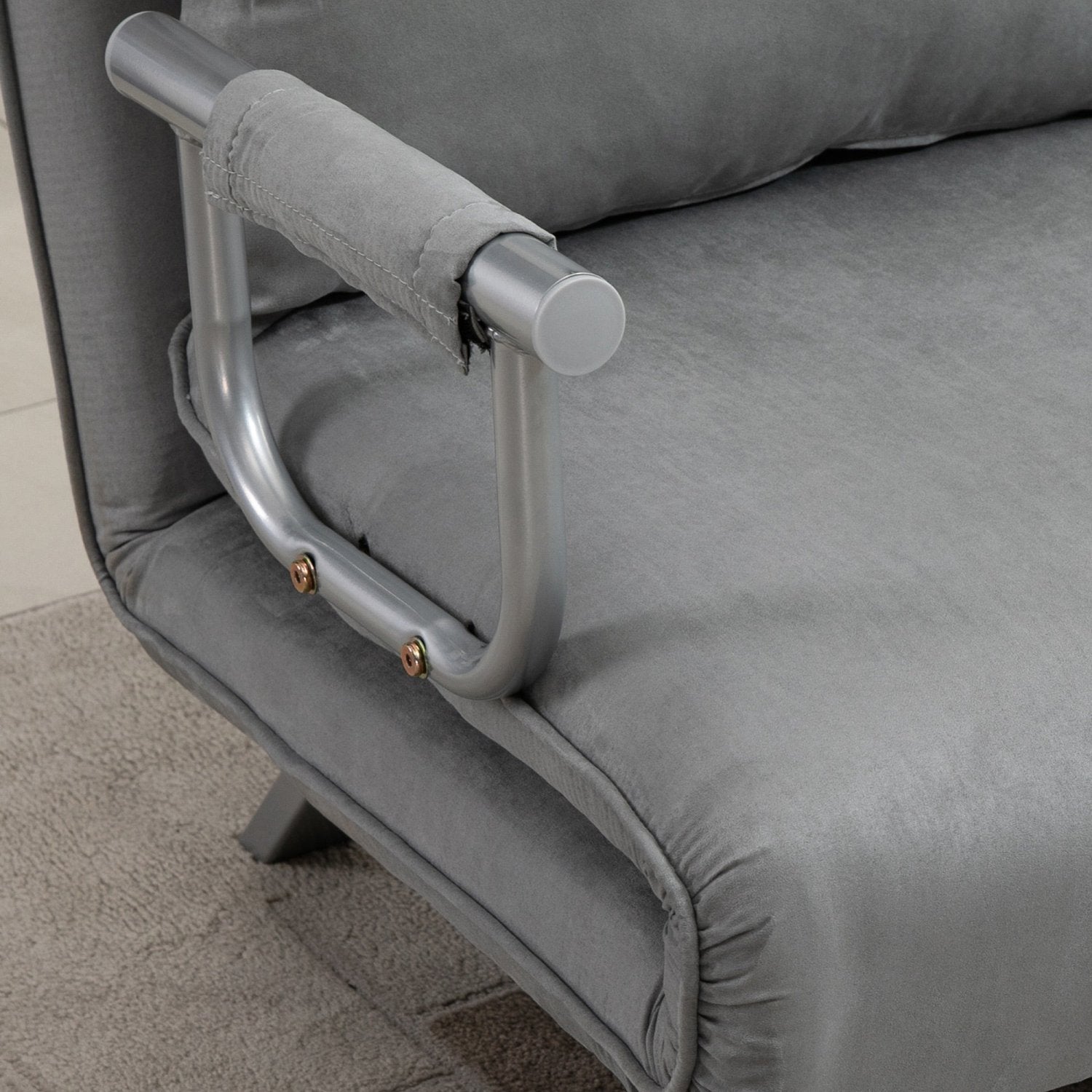 Schlafsofa, Schlafcouch, Couch mit Schlaffunktion, Sofa Bed, Zweisitzer Bettfunktion & Kissen, Verstellbares Sofa, HOMCOM, 7
