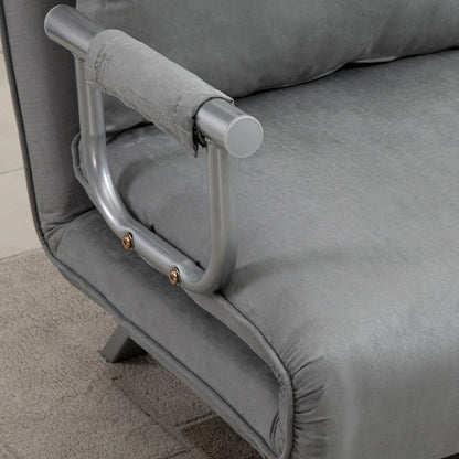 Schlafsofa, Schlafcouch, Couch mit Schlaffunktion, Sofa Bed, Zweisitzer Bettfunktion & Kissen, Verstellbares Sofa, HOMCOM, 7