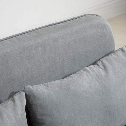 Schlafsofa, Schlafcouch, Couch mit Schlaffunktion, Sofa Bed, Zweisitzer Bettfunktion & Kissen, Verstellbares Sofa, HOMCOM, 8