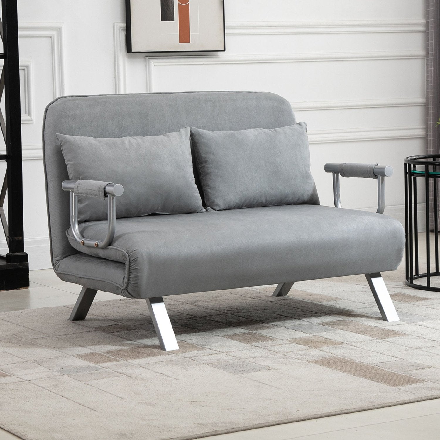 Schlafsofa, Schlafcouch, Schlaf Sofa, Couch Bett, Couch mit Schlaffunktion, Zweisitzer Bettfunktion, Verstellbares, HOMCOM