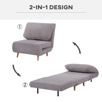 Schlafsofa, Schlafsessel, Verstellbar Klappmatratze Gästebett Klappbett, HOMCOM, 2