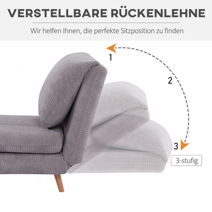 Schlafsofa, Schlafsessel, Verstellbar Klappmatratze Gästebett Klappbett, HOMCOM, 4