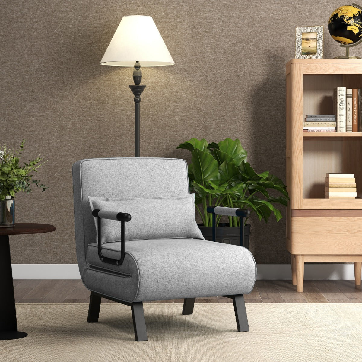 Schlafsofa, Sessel mit Schlaffunktion, Bettsessel, Cabrio-Schlafsofa, Klappsessel, Schlafcouch Sofabett, Costway, 8