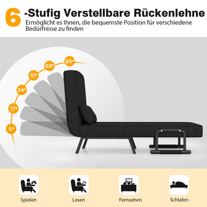 Schlafsofa, Sessel mit Schlaffunktion, Schlafsessel mit Bettfunktion, Klappsofa, mit verstellbarer Rückenlehne, Costway, 2