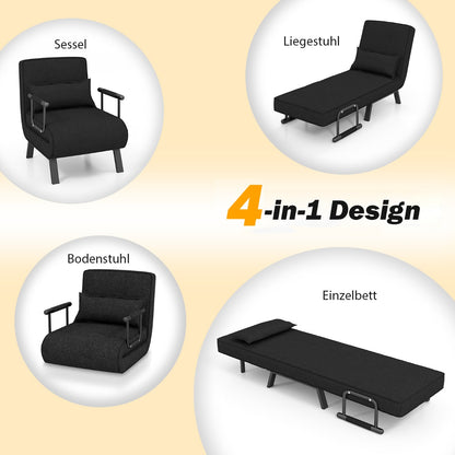Schlafsofa, Sessel mit Schlaffunktion, Schlafsessel mit Bettfunktion, Klappsofa, mit verstellbarer Rückenlehne, Costway, 3