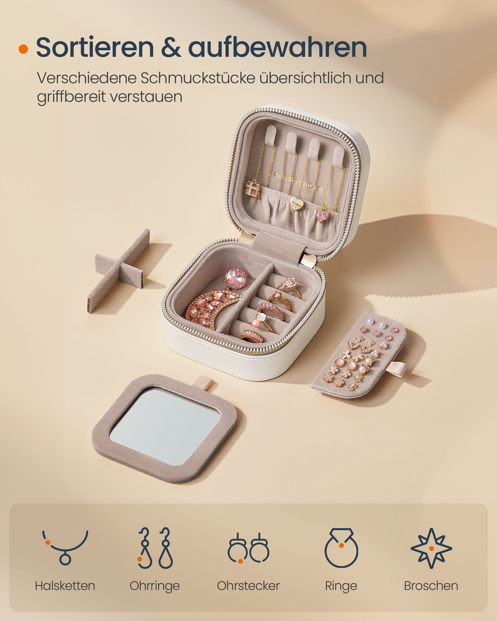 Schmuckkästchen, Schmuckbox, Schmuck organizer, SONGMICS, 2