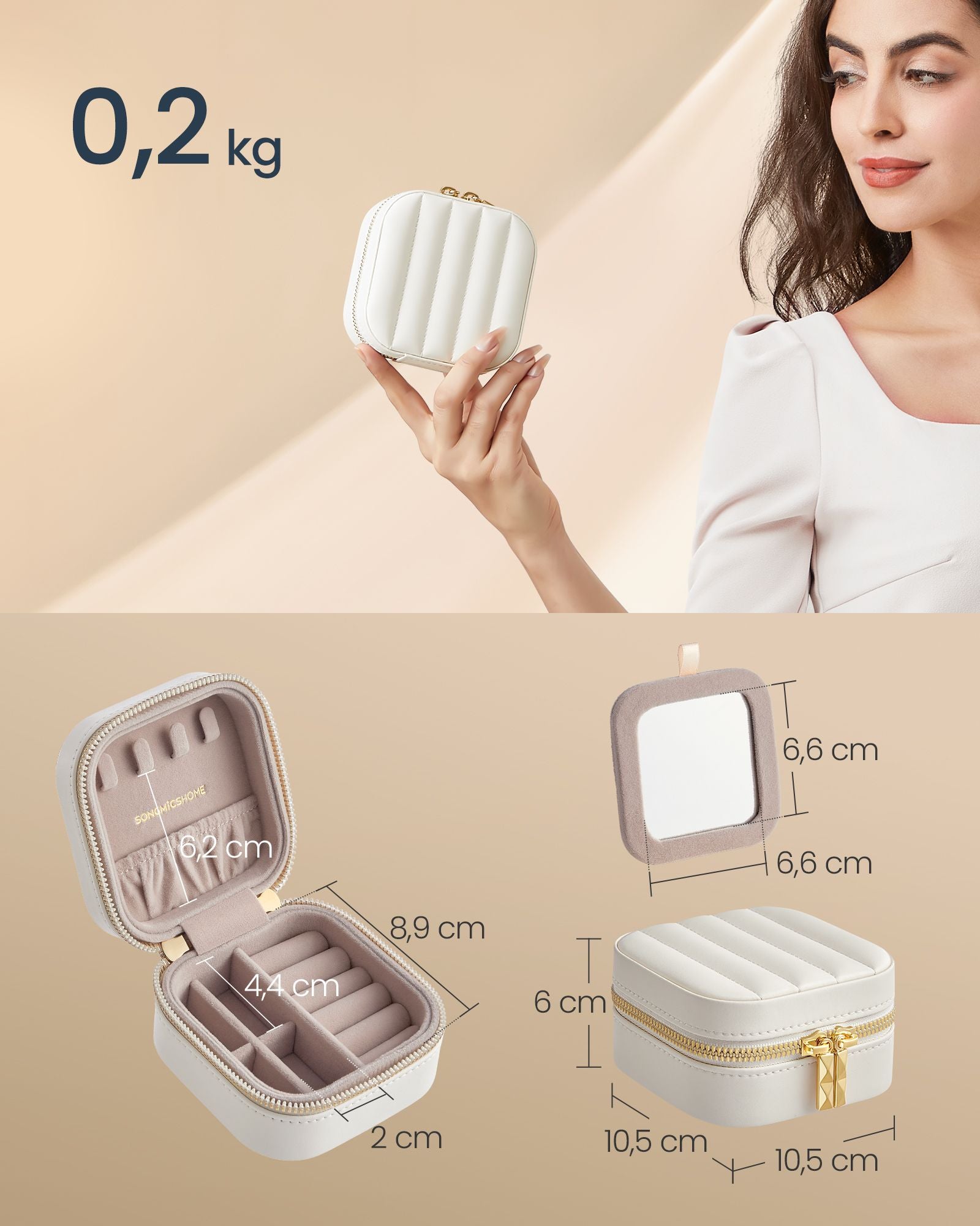 Schmuckkästchen, Schmuckbox, Schmuck organizer, SONGMICS, 5