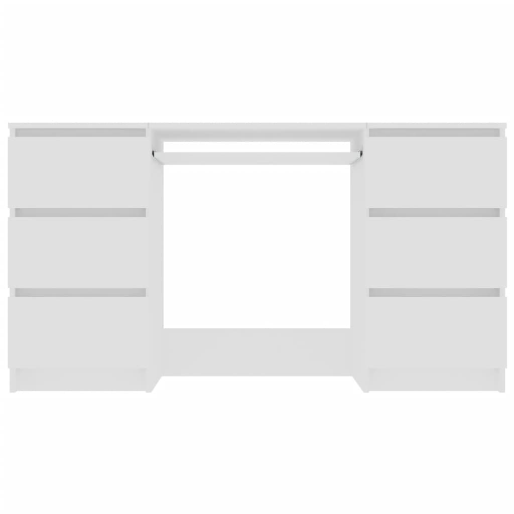 Schreibtisch, Computertisch, Schreibtisch Weiß, Schreibtisch Holz, Schreibtisch mit Schubladen, vidaXL, 3