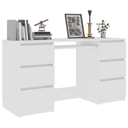 Schreibtisch, Computertisch, Schreibtisch Weiß, Schreibtisch Holz, Schreibtisch mit Schubladen, vidaXL, 6