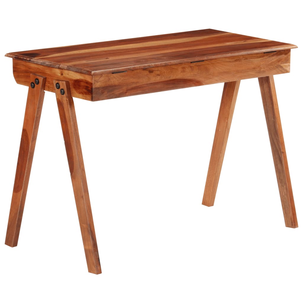 Schreibtisch, Computertisch klein, Schreibtisch mit Schublade, Schreibtisch Holz, 110x50x77 cm, Massivholz Akazie, vidaXL, 10