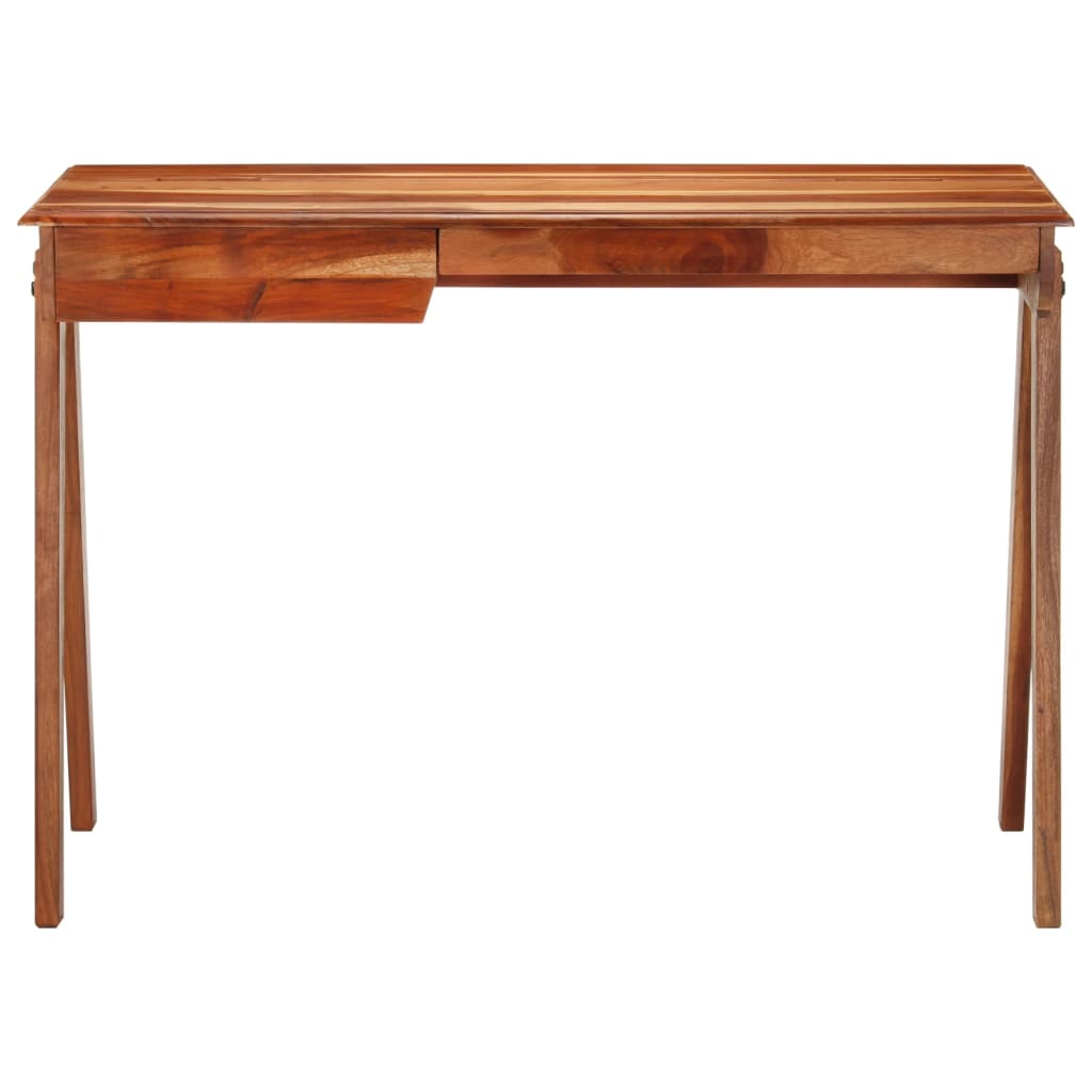 Schreibtisch, Computertisch klein, Schreibtisch mit Schublade, Schreibtisch Holz, 110x50x77 cm, Massivholz Akazie, vidaXL, 2