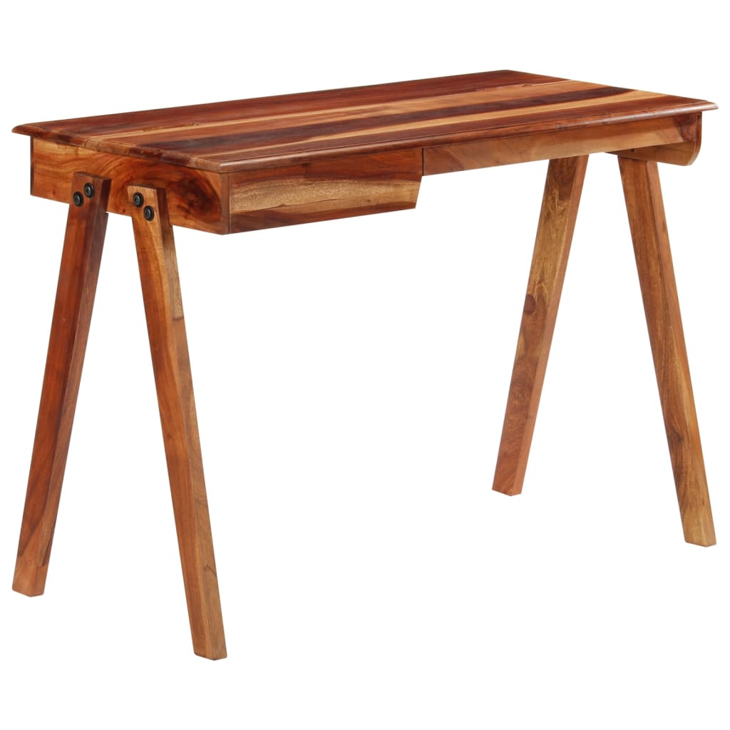 Schreibtisch, Computertisch klein, Schreibtisch mit Schublade, Schreibtisch Holz, 110x50x77 cm, Massivholz Akazie, vidaXL, 