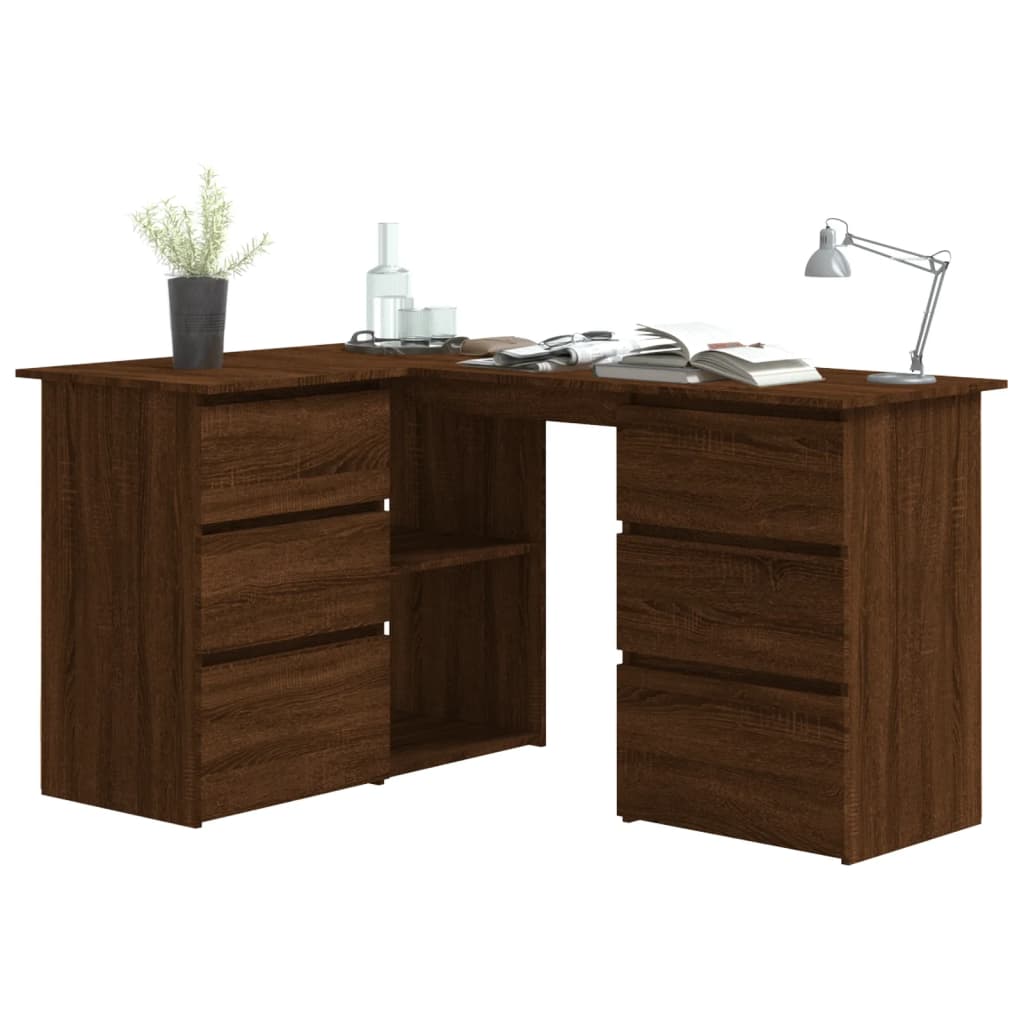 Schreibtisch, Eckschreibtisch, Schreibtisch mit Schublade, L Schreibtisch, Schreibtisch Holz, Holzwerkstoff, vidaXL, 9