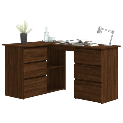Schreibtisch, Eckschreibtisch, Schreibtisch mit Schublade, L Schreibtisch, Schreibtisch Holz, Holzwerkstoff, vidaXL, 9