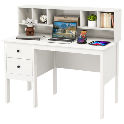 Schreibtisch, Höhenverstellbarer Schreibtisch, Schreibtisch mit Schubladen, Schreibtisch klein, 6