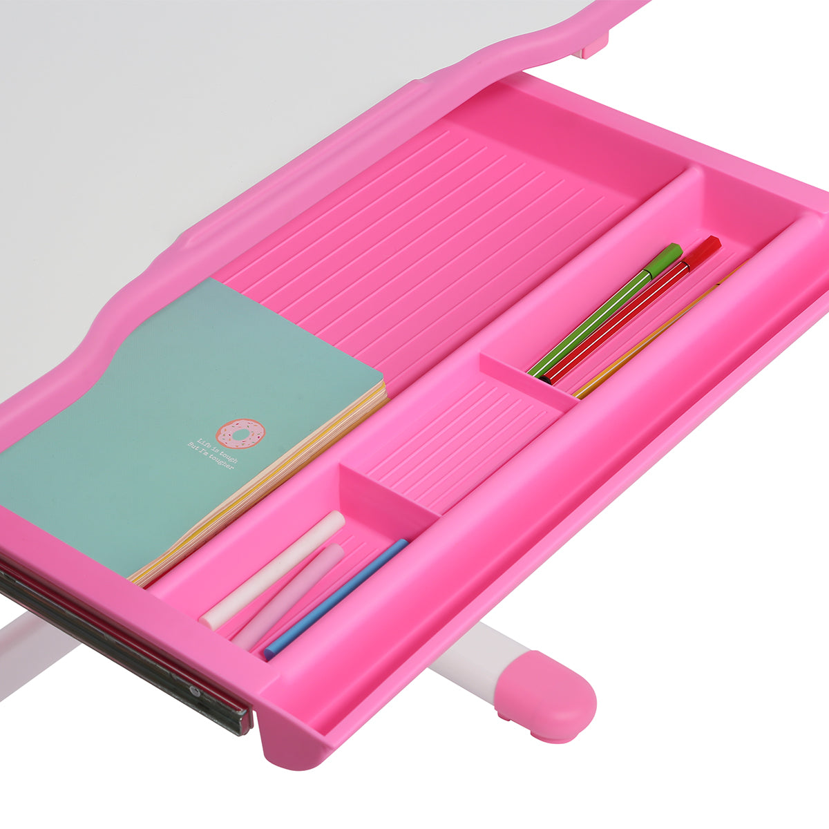 Schreibtisch Kinder, Kinderschreibtisch, Höhenverstellbar, Neigbares Kinderschreibtisch, Jugendschreibtisch, Rosa, Costway, 7