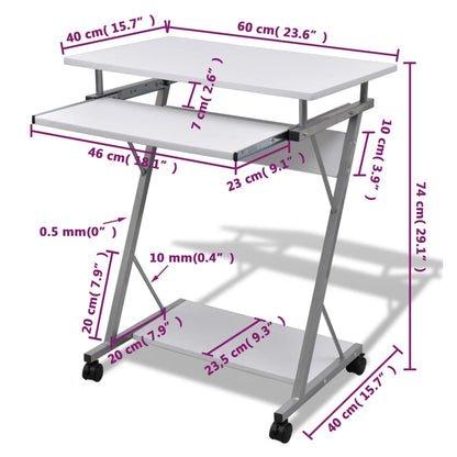 Schreibtisch, Kleiner Schreibtisch, Bürotisch, Laptoptisch, Schreibtisch Holz, Computerwagen, Costway, 6