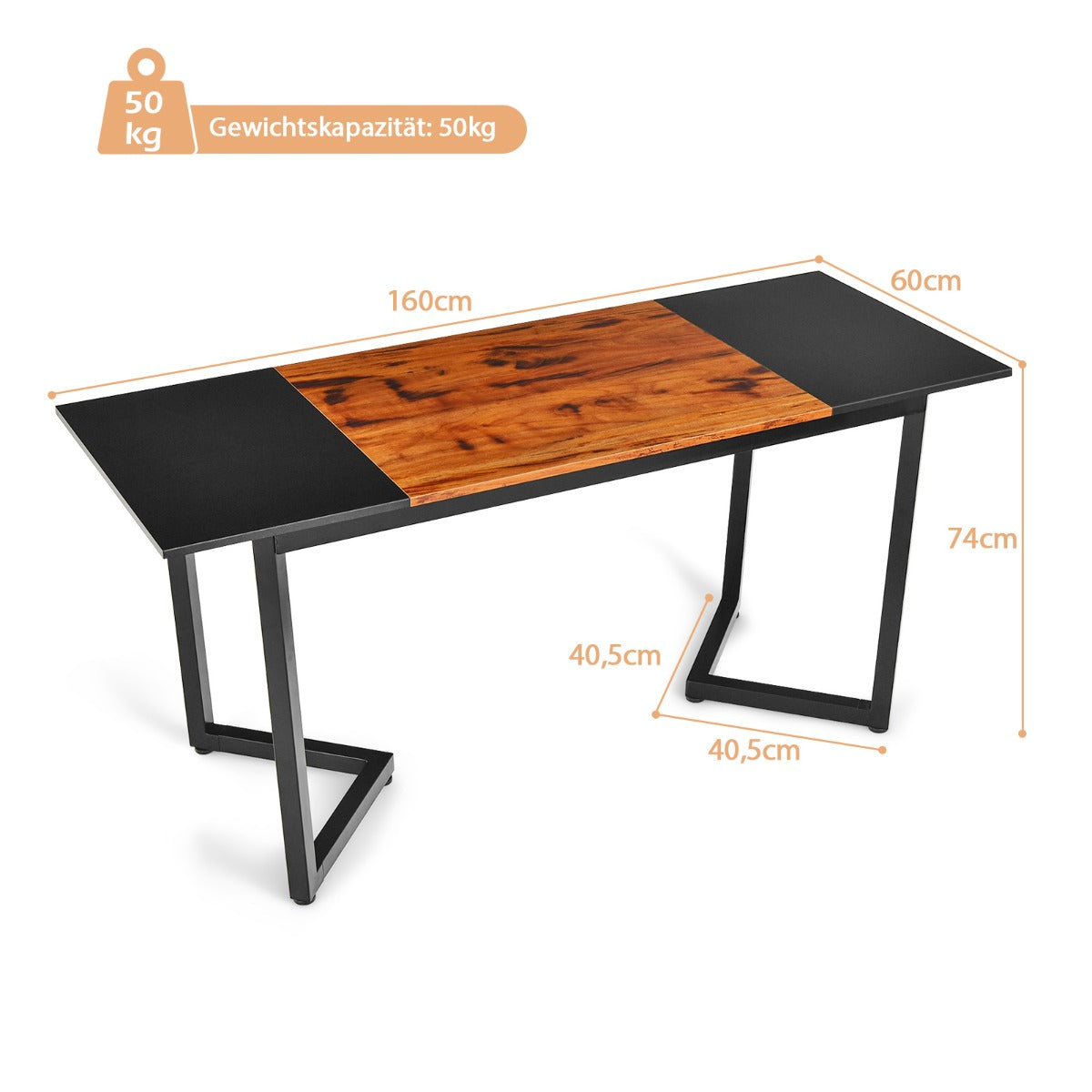 Schreibtisch, PC Tisch, Computertisch Schreibtisch, Schreibtisch groß, Schreibtisch Holz, Bürotisch, Costway, 7