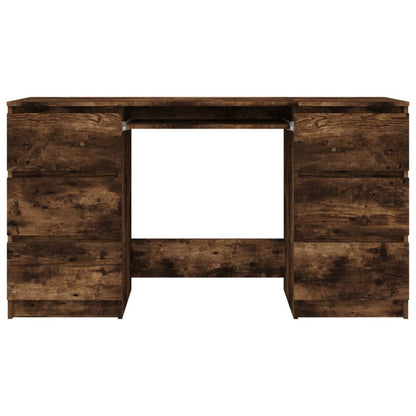 Schreibtisch, Räuchereiche, 140x50x77 cm Holzwerkstoff, vidaXL, 3