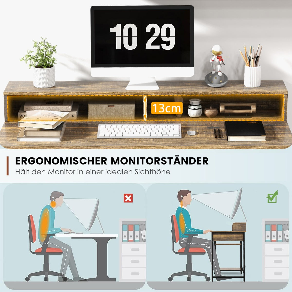 Schreibtisch, Schreibtisch mit Schublade, Computertisch, Computertisch mit Metallrahmen, 120x56x90,5 cm, Costway, 4