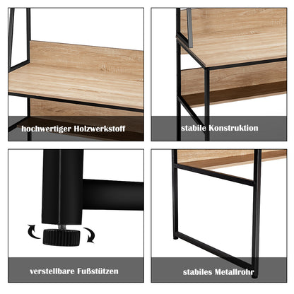Schreibtisch, Schreibtisch mit Stauraum, Schreibtisch Holz, Computertisch mit Ablage, Costway, 7