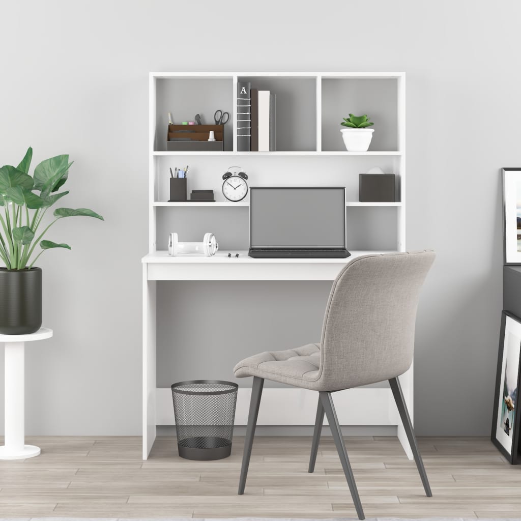 Schreibtisch, Schreibtisch mit Stauraum, Schreibtisch weiß, Kleiner Schreibtisch, Schreibtisch Holz, vidaXL, 2