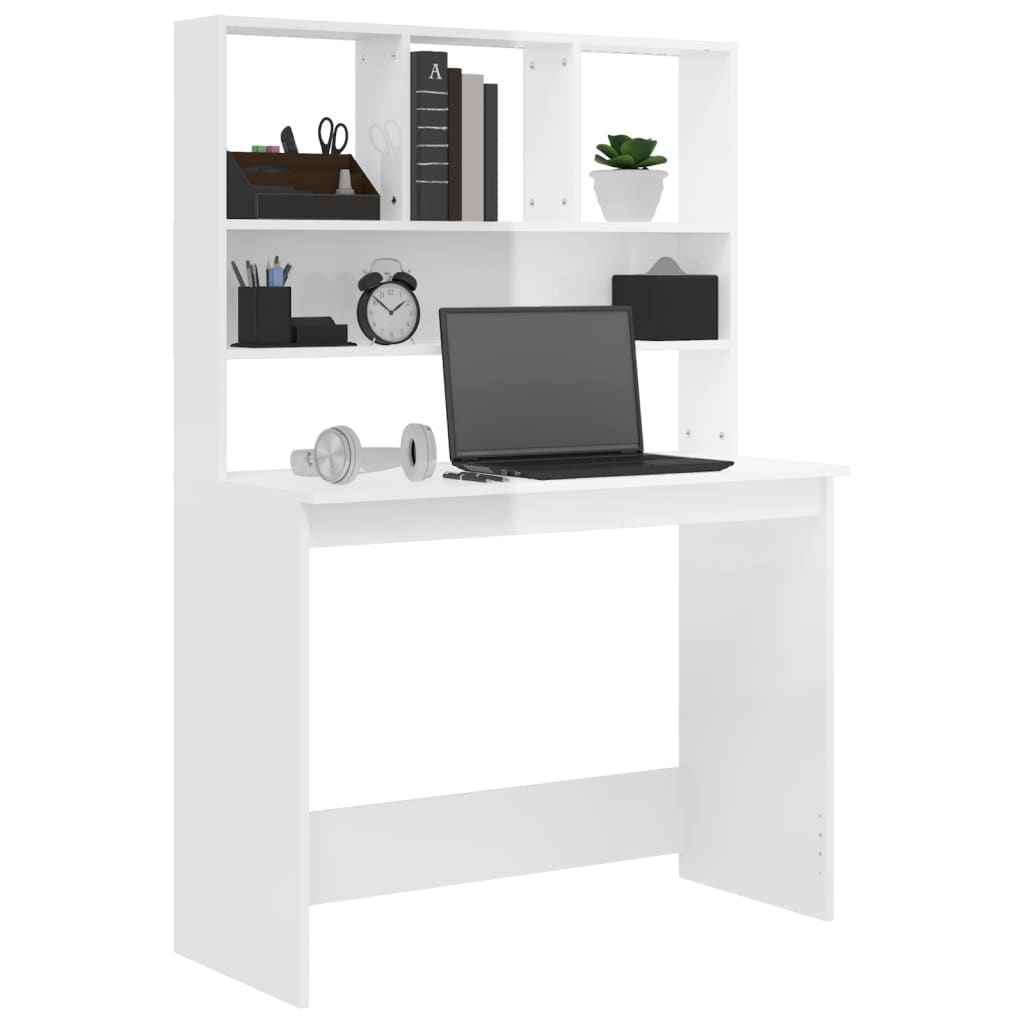 Schreibtisch, Schreibtisch mit Stauraum, Schreibtisch weiß, Kleiner Schreibtisch, Schreibtisch Holz, vidaXL, 3