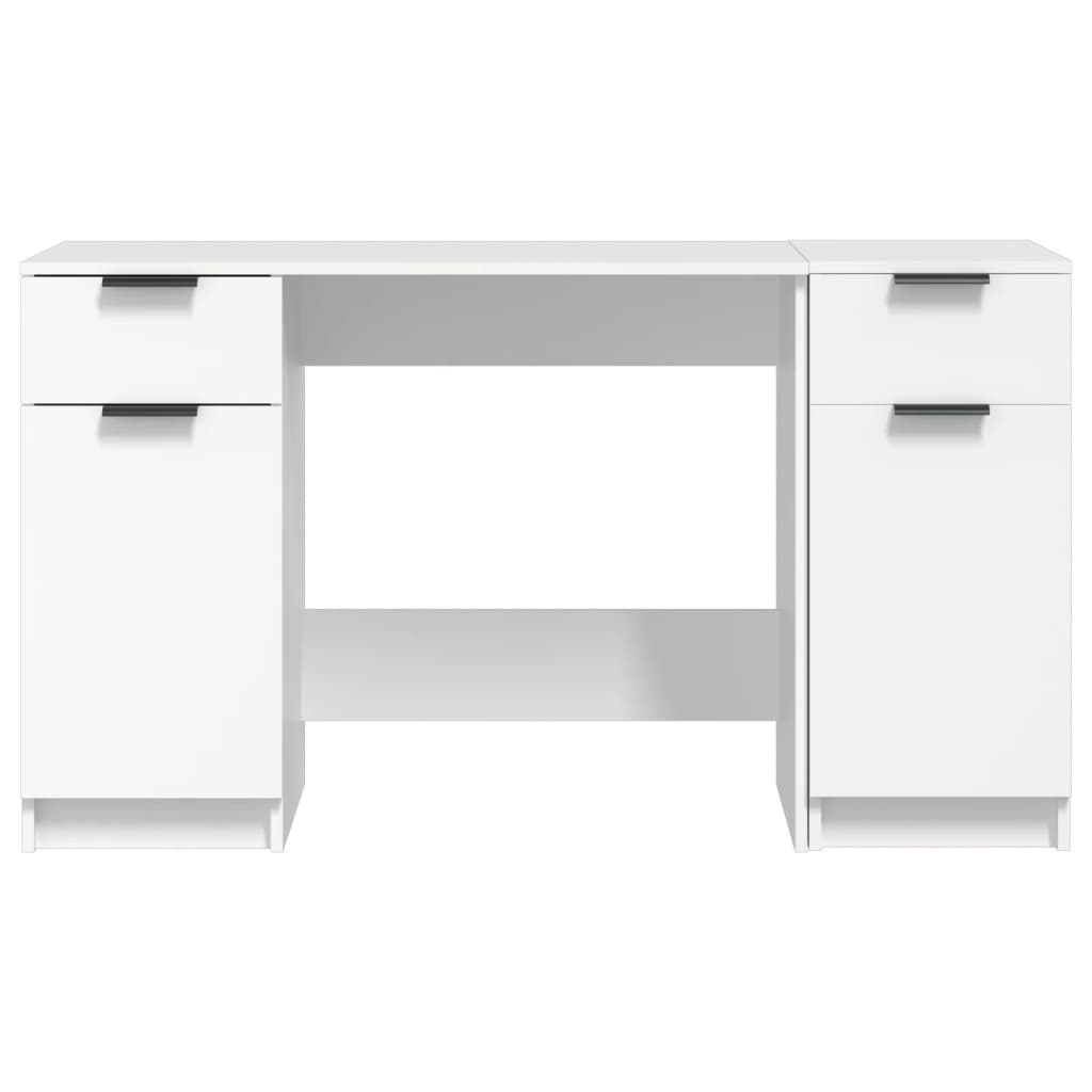 Schreibtisch mit Schubladen, Kleiner Schreibtisch, Schreibtisch mit Beistellschrank, Bürotisch, Schreibtisch weiß, vidaXL, 5