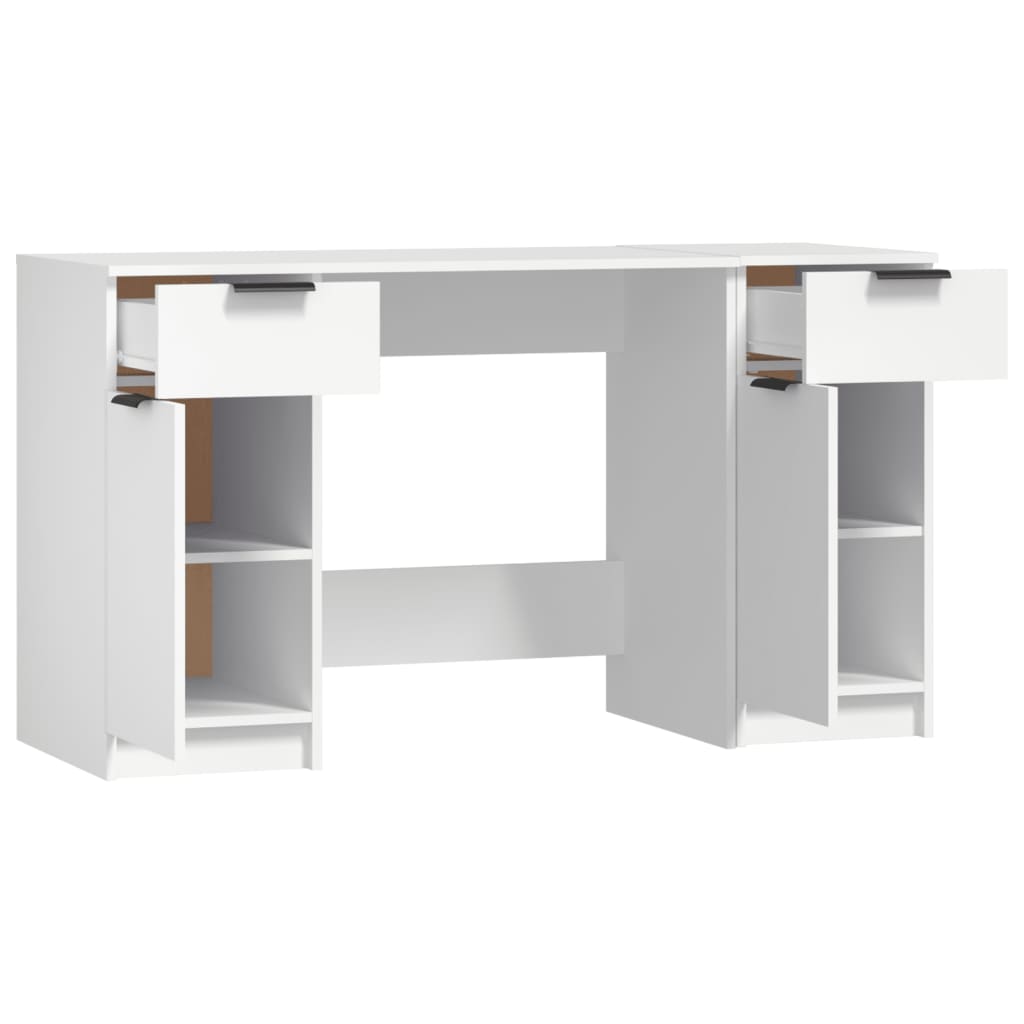 Schreibtisch mit Schubladen, Kleiner Schreibtisch, Schreibtisch mit Beistellschrank, Bürotisch, Schreibtisch weiß, vidaXL, 6
