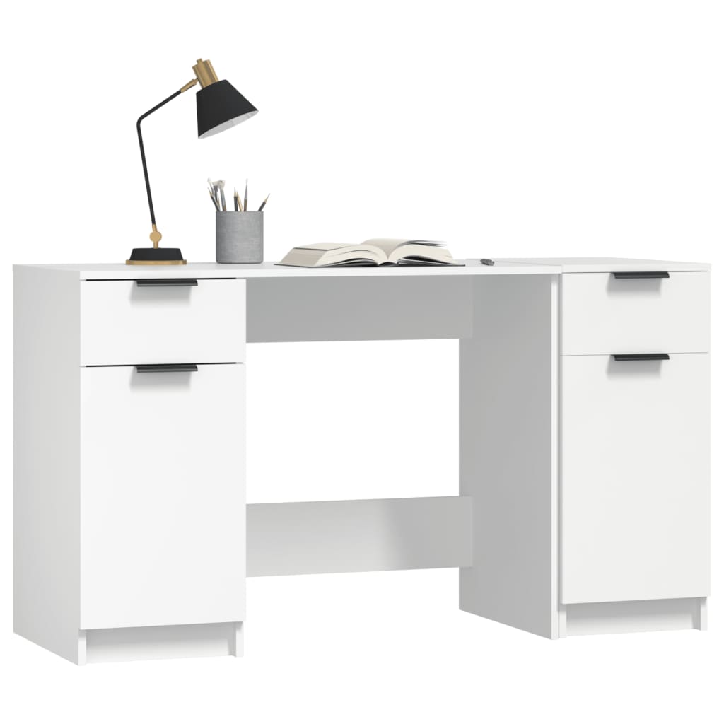 Schreibtisch mit Schubladen, Kleiner Schreibtisch, Schreibtisch mit Beistellschrank, Bürotisch, Schreibtisch weiß, vidaXL, 9